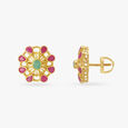 Enchanted Floral Radiant Emerald and Ruby Pendant and Earrings Set,,hi-res image number null