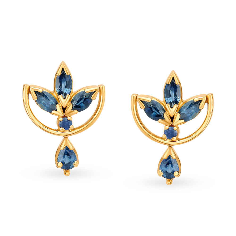 Enrapturing 18 Karat Yellow Gold And Diamond And Sapphire