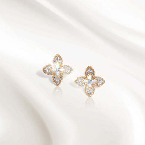Royal Quatrefoil Diamond Stud Earrings