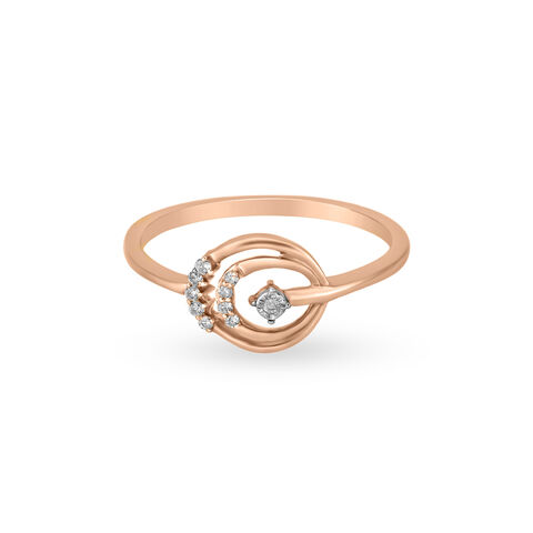 Crossover Diamond Finger Ring