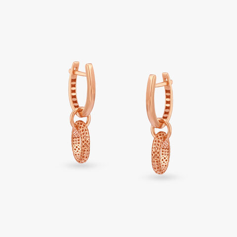 Oval Charm Gold Hoop Earrings