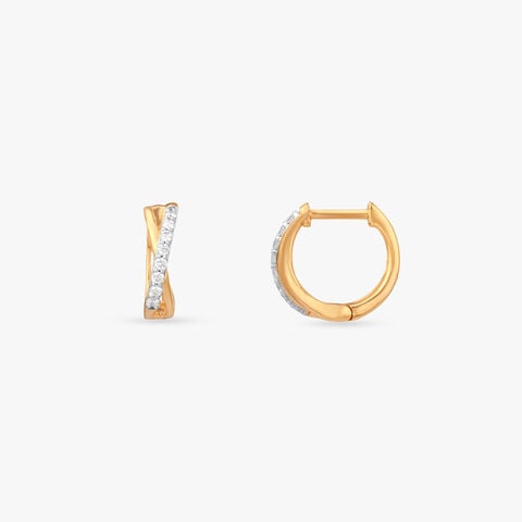 Crossover Gleam Diamond Hoop Earrings