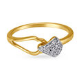 14KT Yellow Gold Diamond Finger Ring With Paisley Design,,hi-res image number null