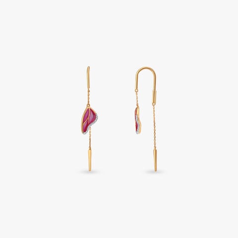 Velour Wing Diamond Drop Earrings