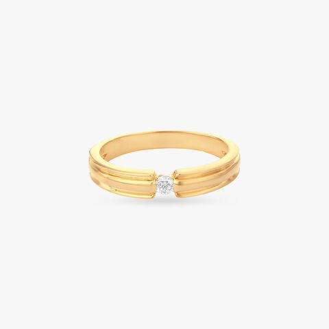 Linear Gleam Diamond Finger Ring for Men