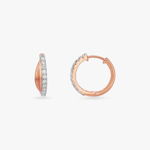 Gleaming Arc Diamond Hoop Earrings