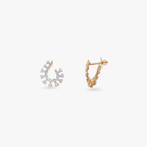 Celestial Arc Diamond Hoop Earrings