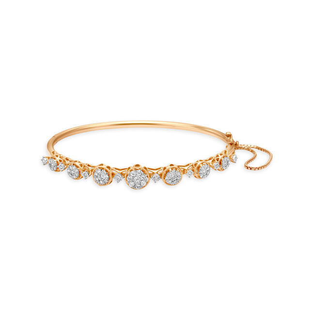 Elegant Two Toned Gold and Diamond Bangle,,hi-res image number null
