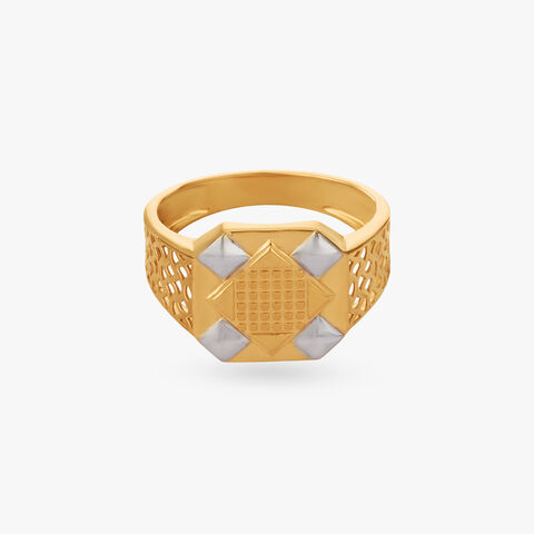 Dual Tone Textured Statement Ring for Men alternate view 1