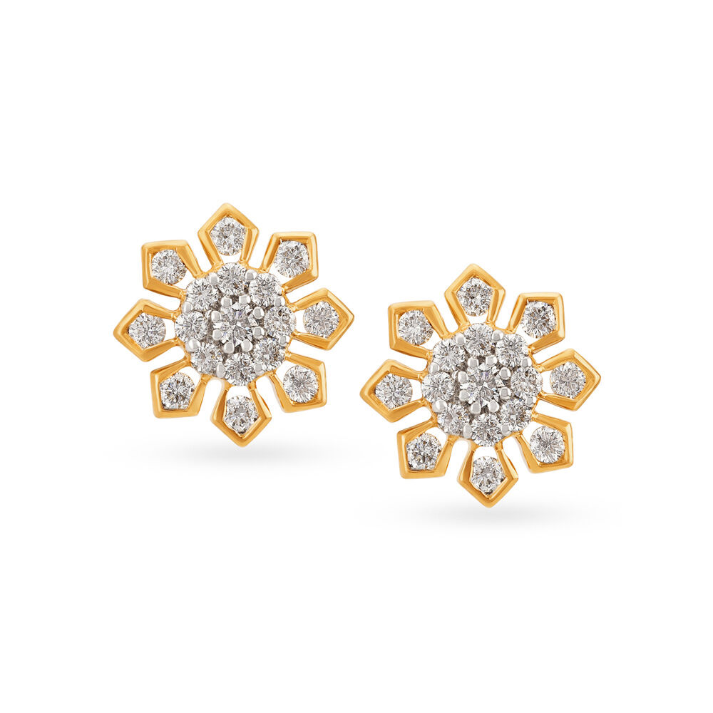 Diamond sunflower clearance earrings