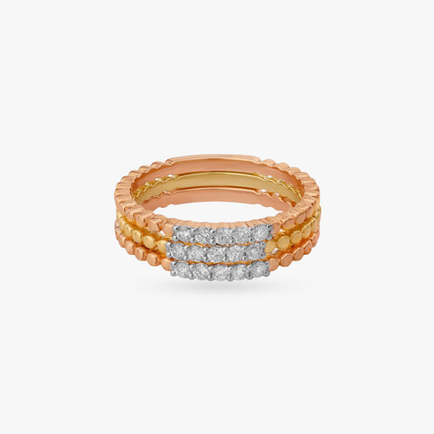 Sculpted Beadwork Diamond Ring