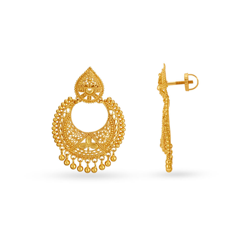 Chandbali earrings gold tanishq deals