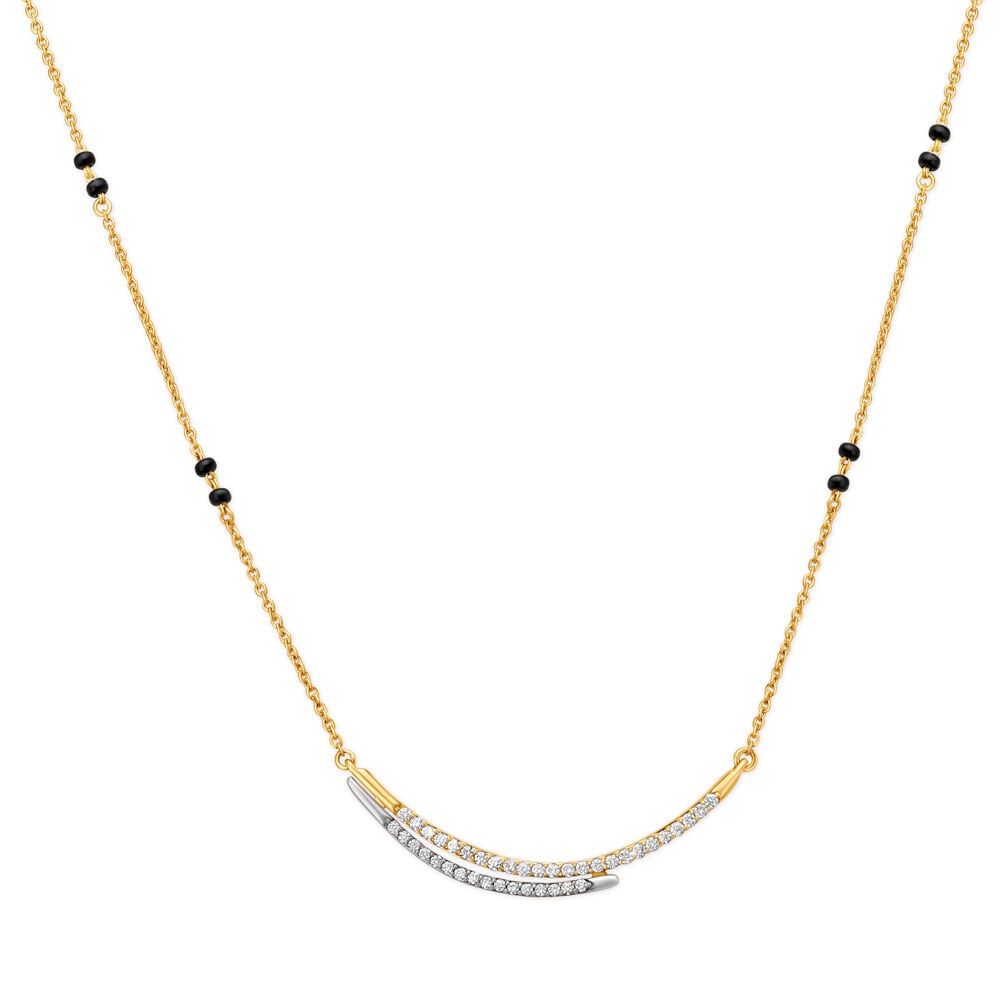 Modern Dual Tone Sleek Diamond Mangalsutra