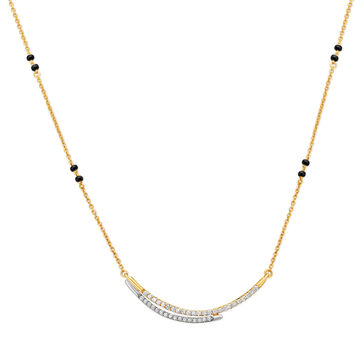 Modern Dual Tone Sleek Diamond Mangalsutra
