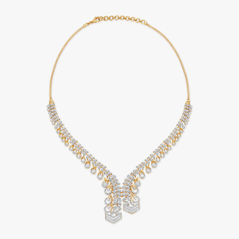 Dazzling Curves Natural diamond Necklace Set