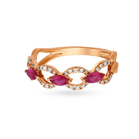 Lush Ruby Diamond Finger Ring