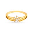 Floral 18 Karat Gold And Diamond Finger Ring,,hi-res image number null