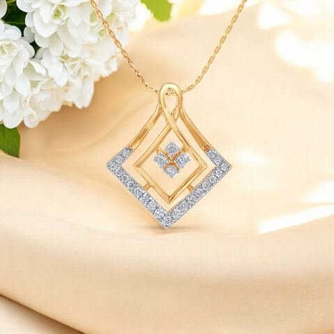Dual Frame Diamond Pendant