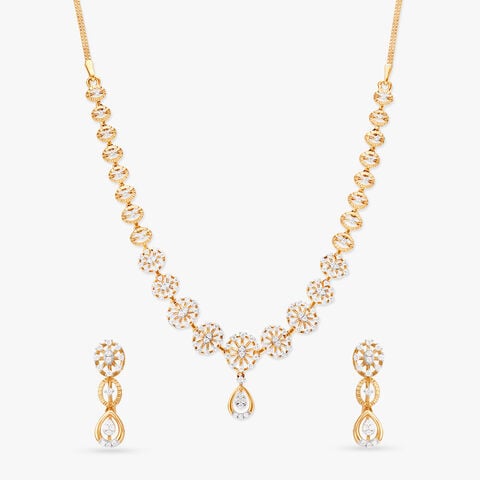 Divine Floral Diamond Necklace Set