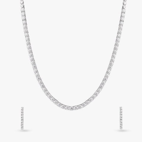 Ethereal Shimmer Diamond Necklace Set