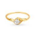 Timeless 18 Karat Yellow Gold And Diamond Wavy Finger Ring,,hi-res image number null