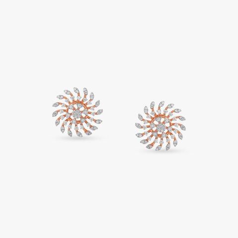Dancing Rays Diamond Stud Earrings