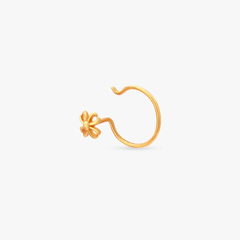 Curved Bloom Gold Nose Pin