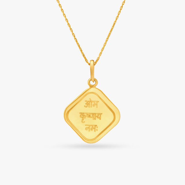 Divine Lord Krishna Gold Pendant