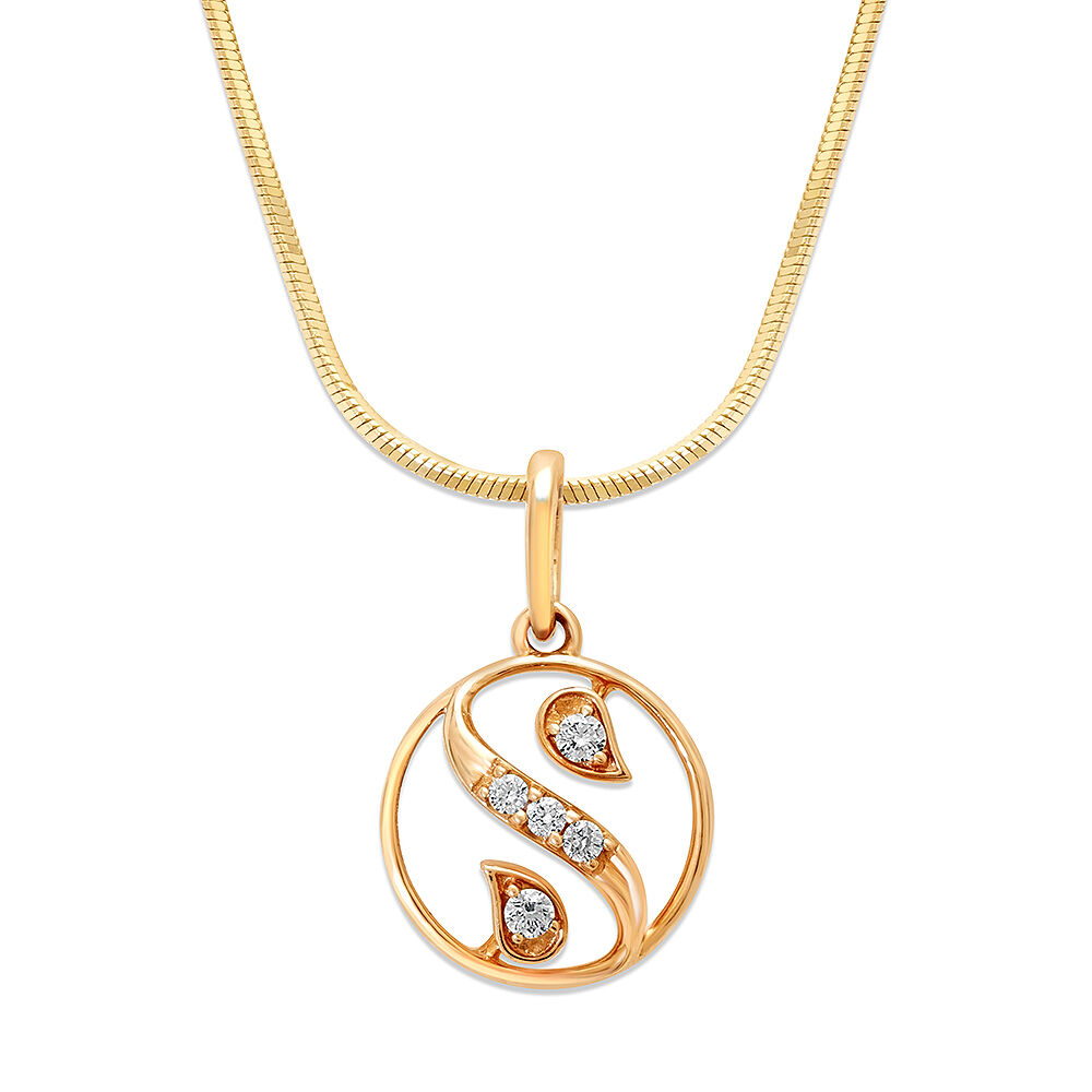 14KT Rose Gold Swan Serenade Diamond Pendant