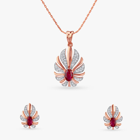 Phoenix Radiance Silver Pendant and Earrings Set