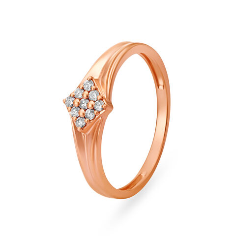 Glamorous Rose Gold and Diamond Finger Ring