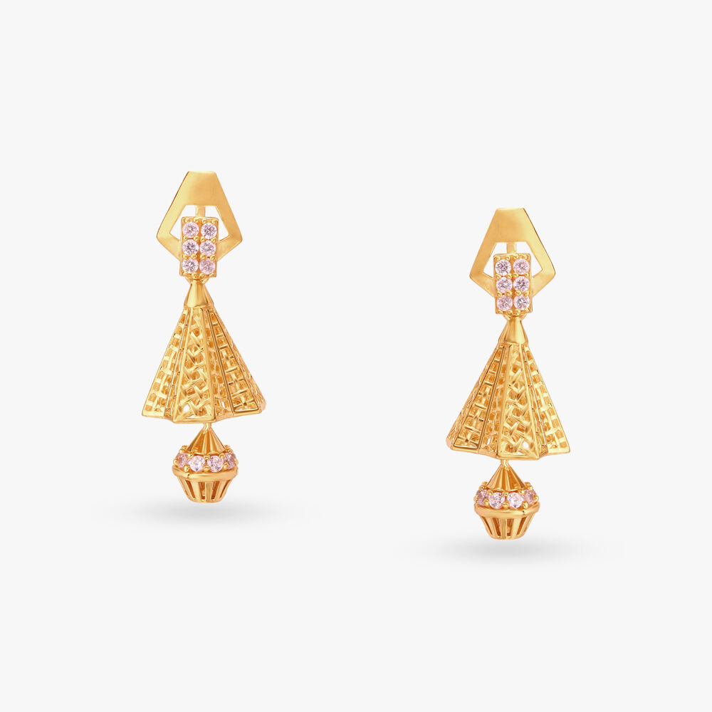 Gold jhumkas tanishq hotsell