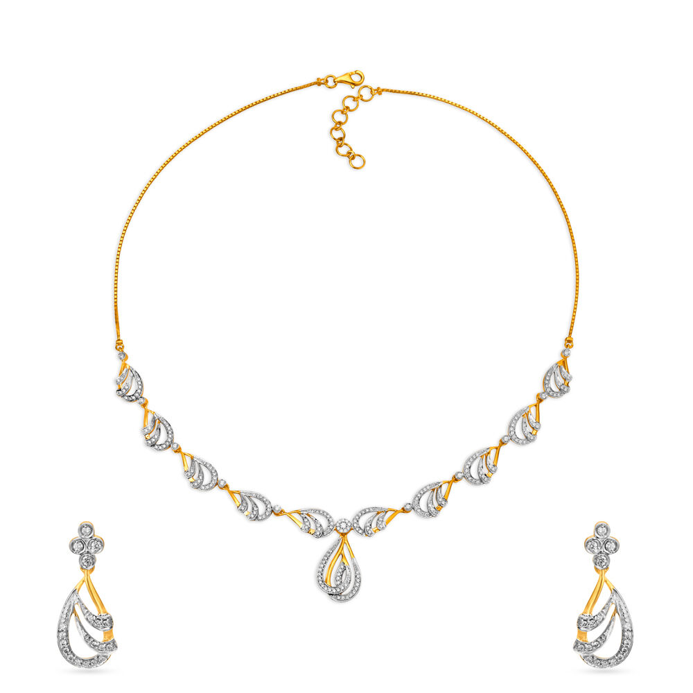 Ethereal White Gold and Diamond Necklace Set