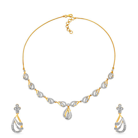 Alluring Diamond Necklace Set & Teardrop Earrings