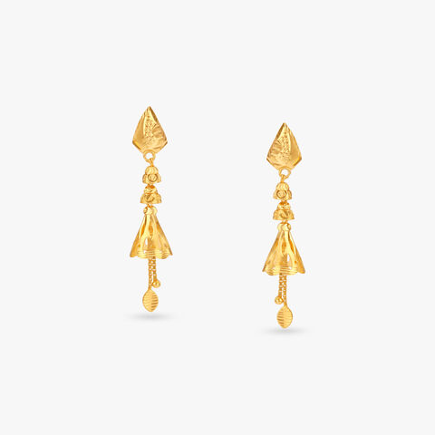 Angular Charm Gold Drop Earrings