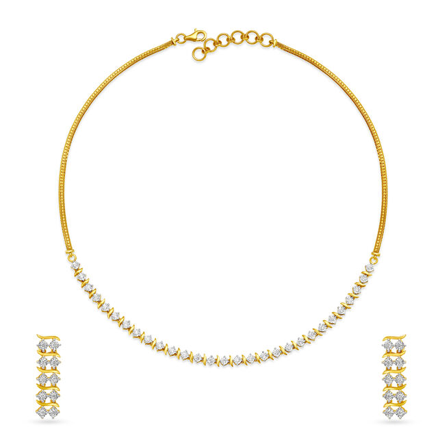 Avanne Diamond Necklace Earrings Set,,hi-res image number null