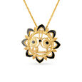 Lord Jagannath Floral Gold Pendant with Enamel Work,,hi-res image number null