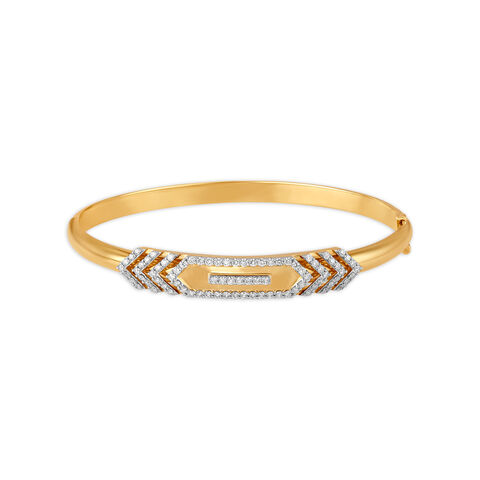 Pristine Gold and Diamond Openable Kada for men
