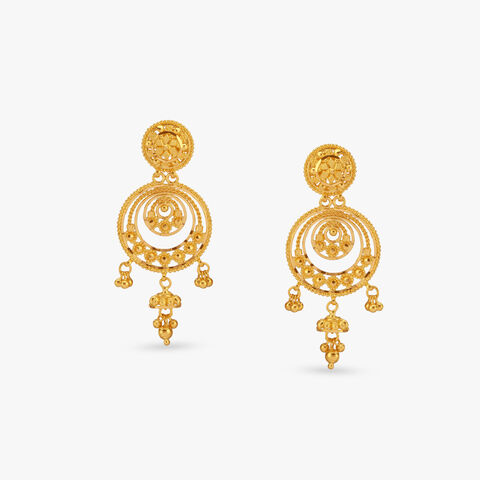 Majestic Swirl Gold Drop Earrings