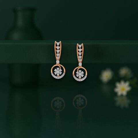 Enchanting Rose Gold and Diamond Drop Earrings