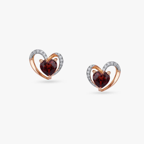 Sweetheart Shine Diamond Stud Earrings