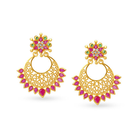 Modish Starry Gold Drop Earrings