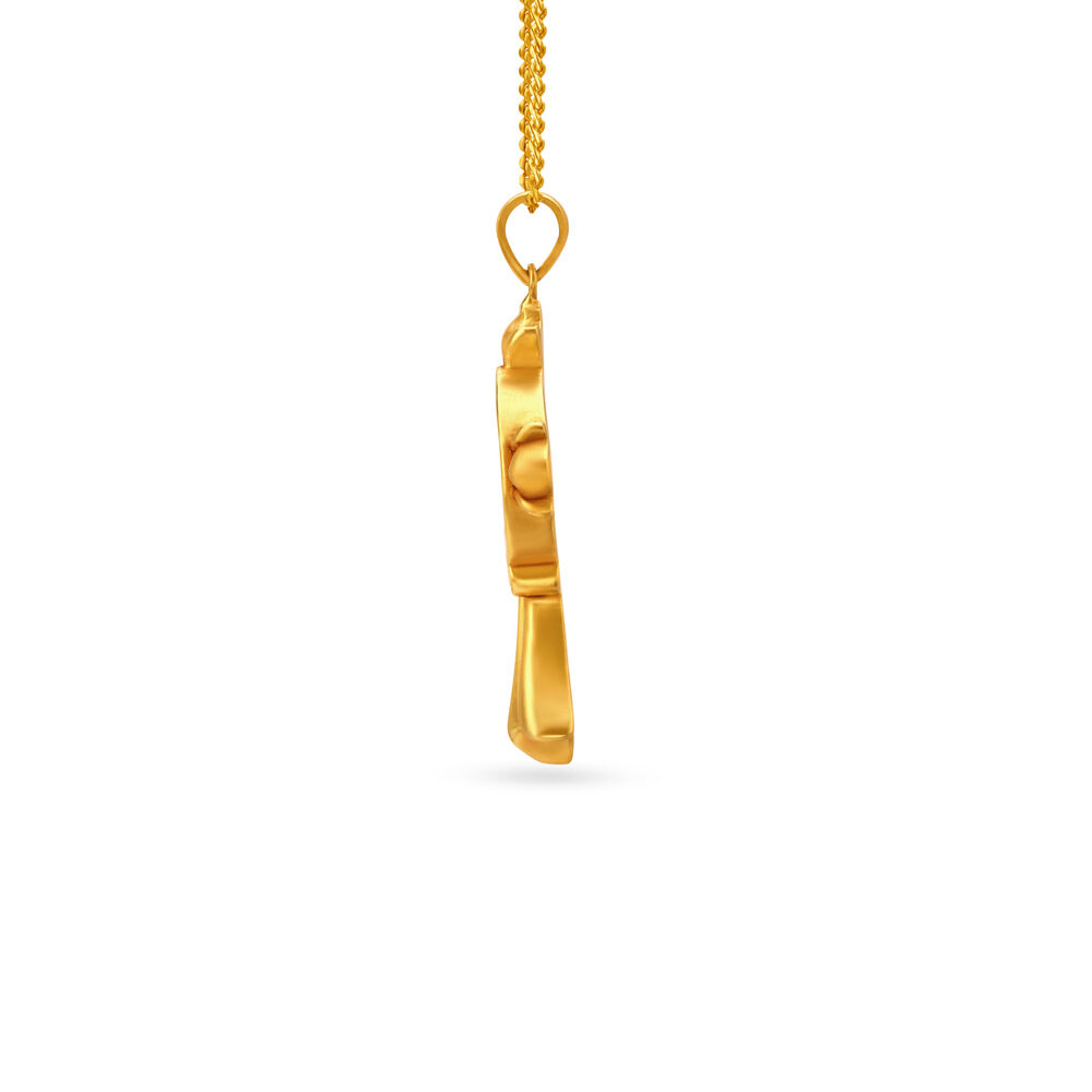 Gold cross pendant tanishq discount