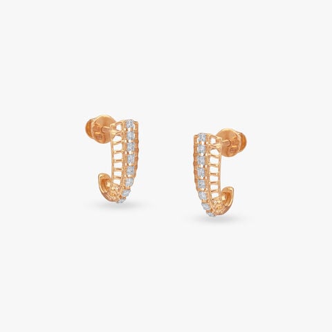 Sculpted Arch Diamond Hoop Earrings