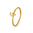 Letter F 14KT Yellow Gold Initial Ring,,hi-res image number null
