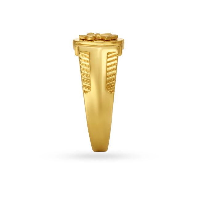 Intricately Carved Gold Finger Ring For Men,,hi-res image number null