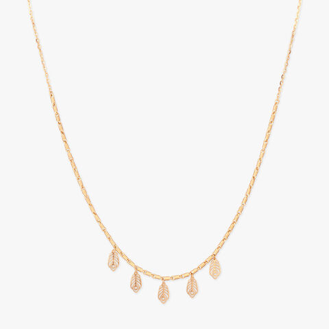 Layered Feather Gold Necklace