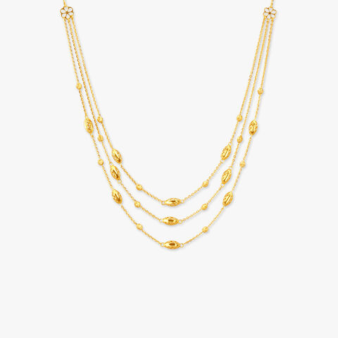 Cascade Bead Gold Necklace