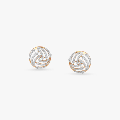 Spiral Symphony Diamond Stud Earrings