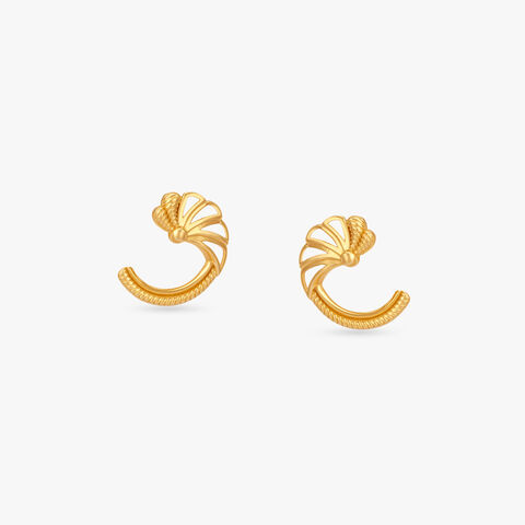Bloom Arc Gold Stud Earrings